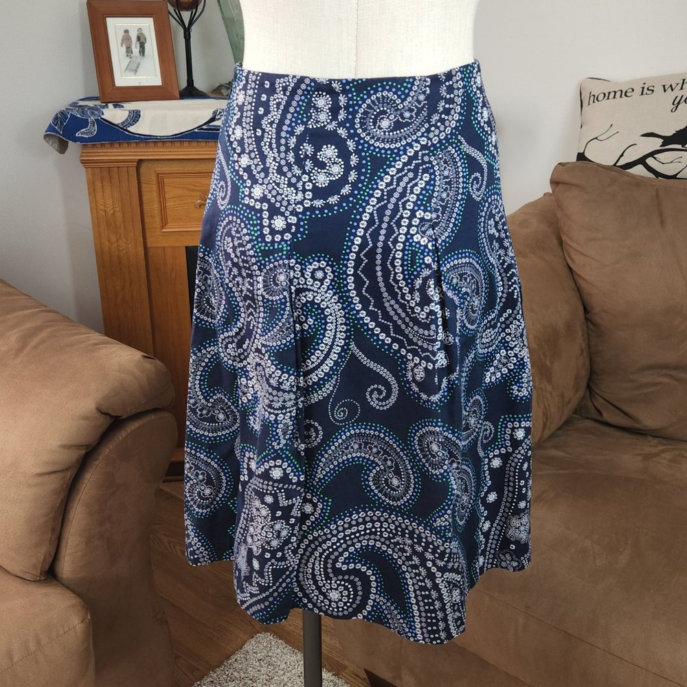 Talbots Pleated Paisley Skirt - Picture 2 of 4